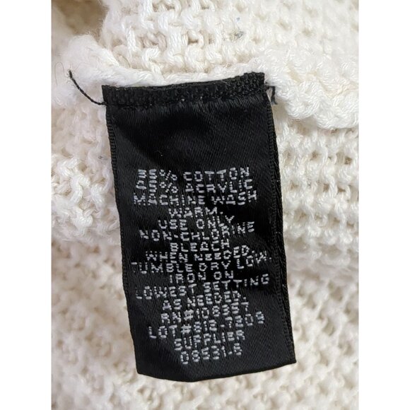 Nicole By Nicole Miller Sweater Womens XS White Zip Back Cotton Blend Casual - Picture 4 of 6